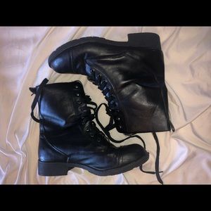 Black combat boots
